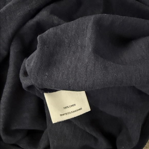Eileen Fisher linen navy blue tshirt small - Picture 4 of 4